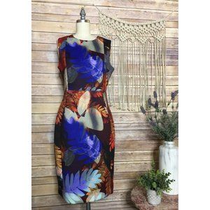 Calvin Klein Women's Dress Blue Multi Floral